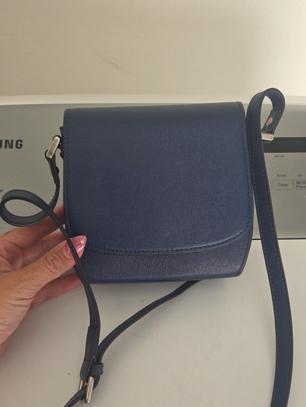 Brooks Brothers Navy Blue Geniune Leather Crossbody Bag